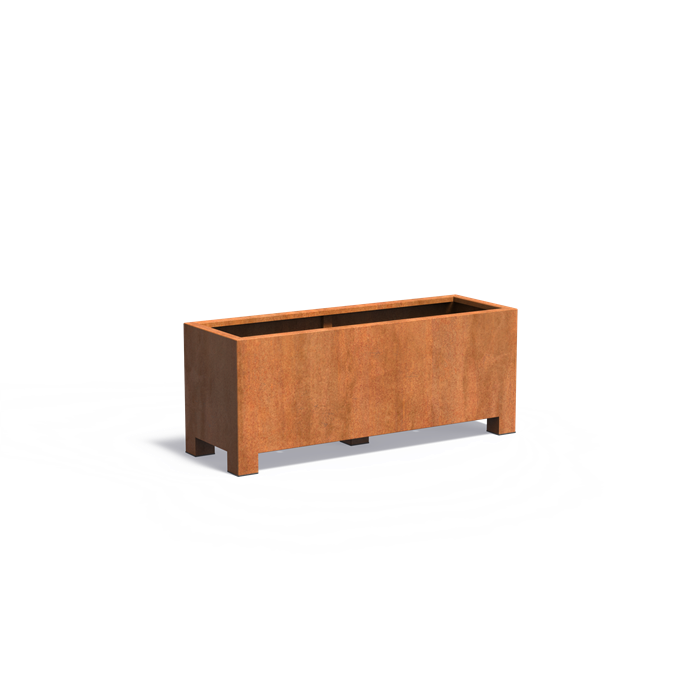 CARREZ rechthoekige cortenstaal plantenbak 150x50x60 met poten