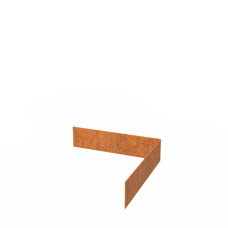 Rasenkante Außenecke Cortenstahl – Gerader Rand | 300 x 2 x 70 mm