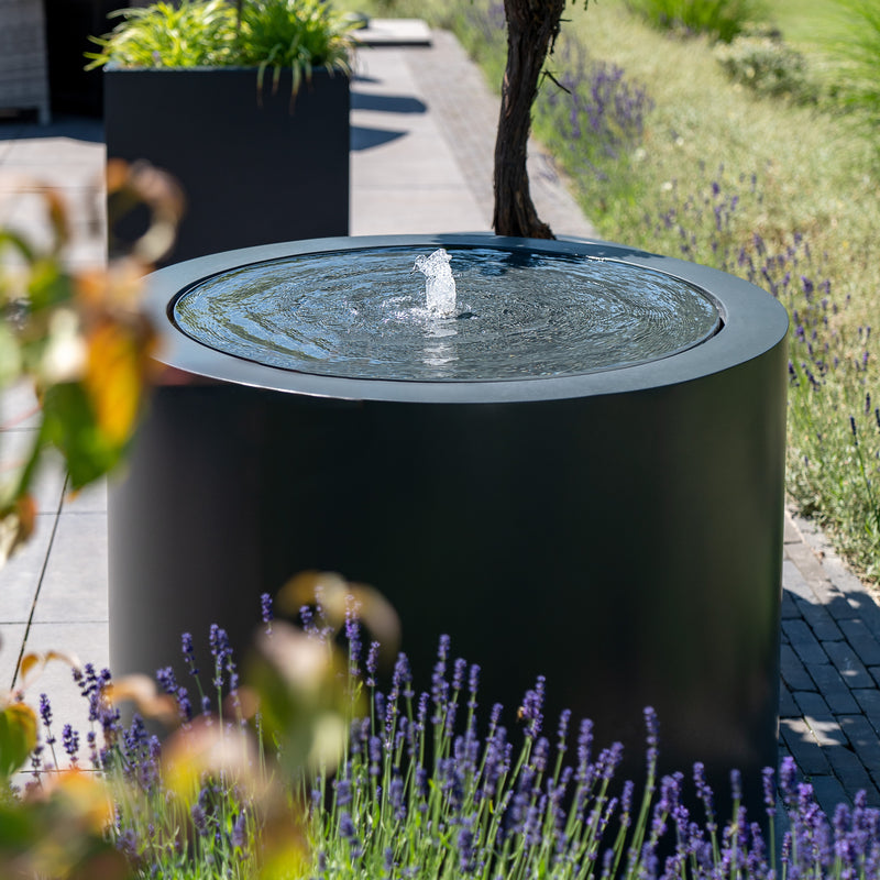 Aluminium watertafel Ø 120 × 75 cm, incl. LED & pomp