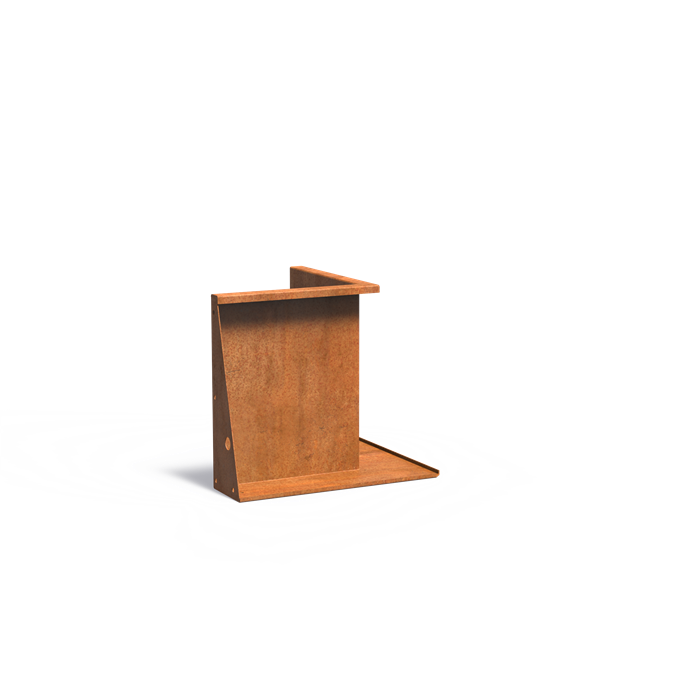 Stützwand aus Cortenstahl - Außenecke | 50 × 50 × 60 cm
