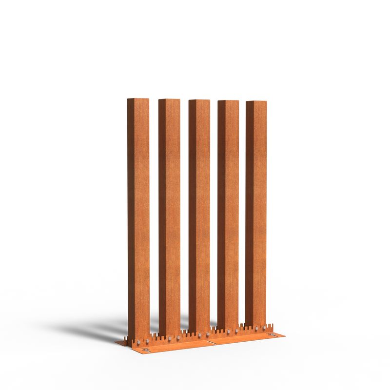 Cortenstaal tuinpaal 10 x 10 x 150 cm – set van 5 Regular