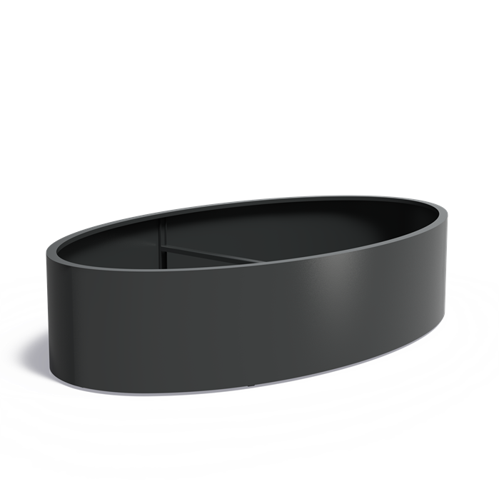 ELLIPSE ovale aluminium plantenbak 280x160x60 cm met bodem