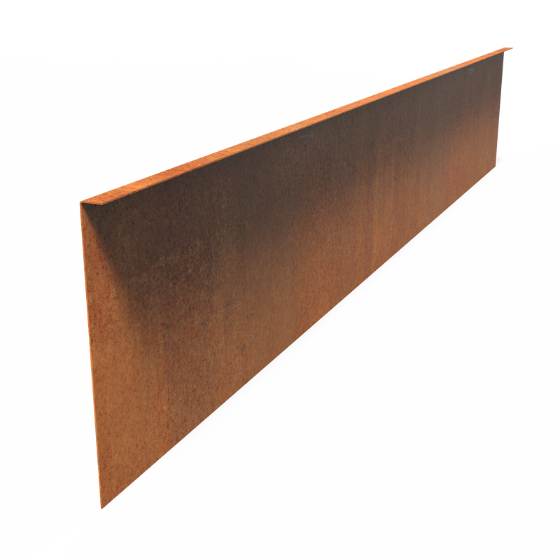 Rasenkante Cortenstahl mit gekantetem Oberrand | 2300 x 2 x 390 mm (Preis pro Stück)
