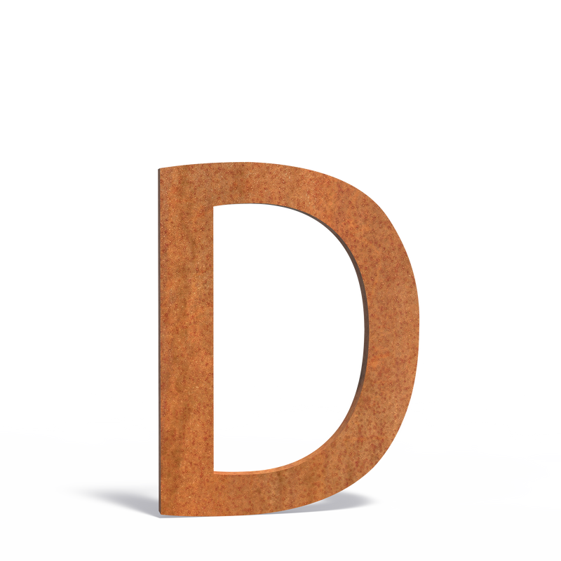 Huisletter D | 70 x 5 x 90 mm | Cortenstaal