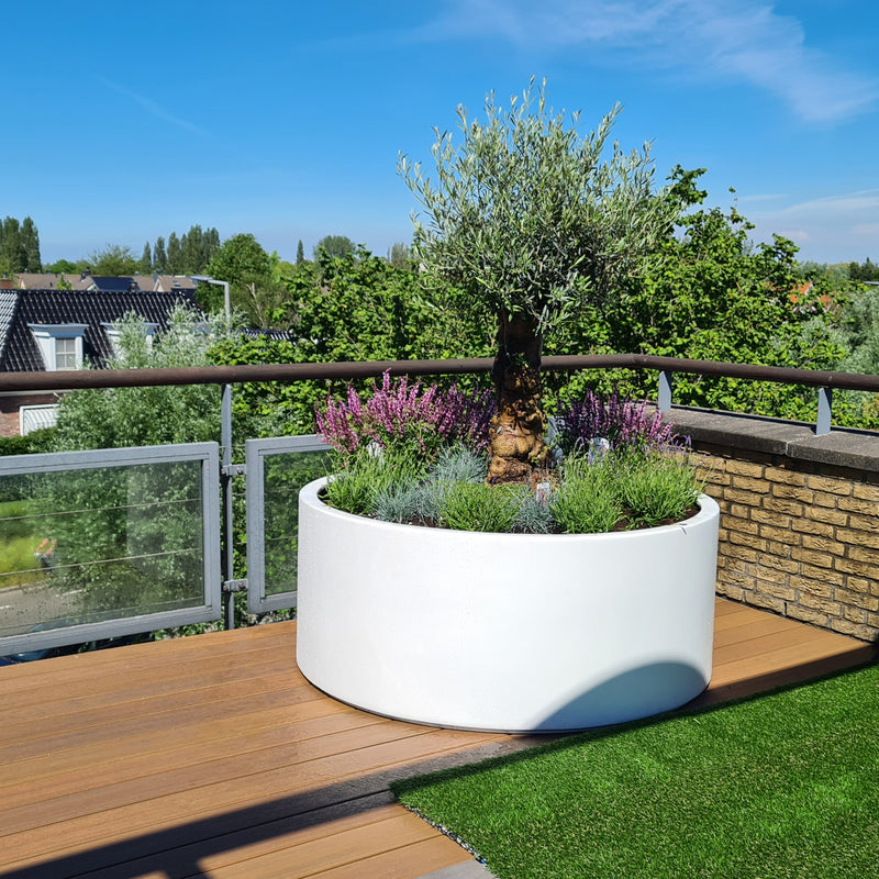 CIRCUM ronde aluminium plantenbak ø50x80 cm met bodem