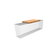 Garapa zitting voor keerwand RS.BS.1000