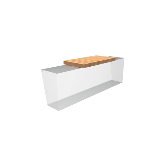 Garapa zitting voor keerwand RS.BS.1000