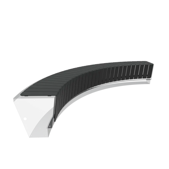 Aluminium zitting REVERT - binnenbocht | 3298 x 974 x 353 mm