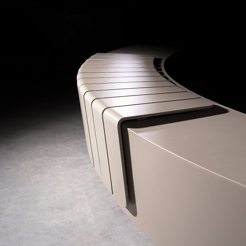 Aluminium zitting REVERT - binnenbocht | 1874 x 681 x 353 mm
