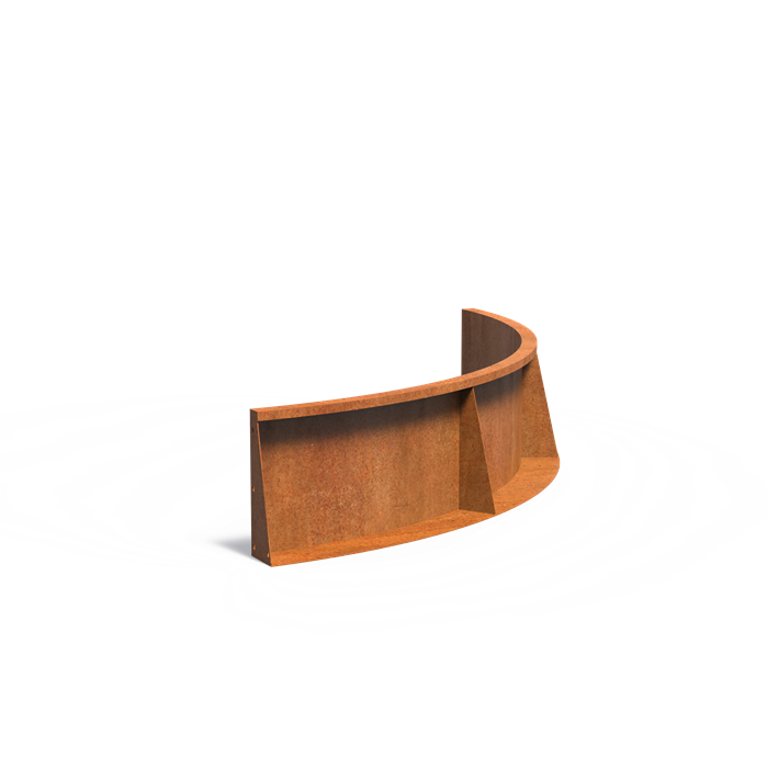 Cortenstaal keerwand - 150 x 150 x 40 cm binnenbocht