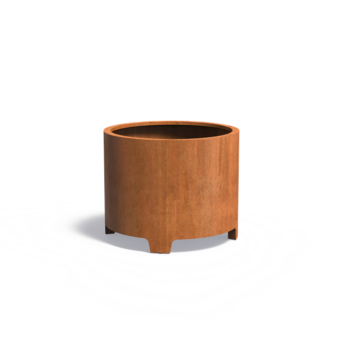 CIRCUM ronde cortenstaal plantenbak 100x80 met poten