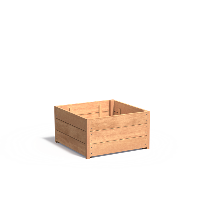 CARREZ vierkante hardhout plantenbak 80x80x43.5 cm