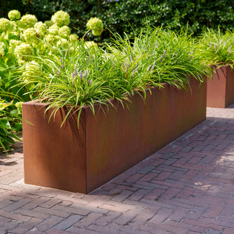 CARREZ 200 x 40 x 40 cm - Cortenstaal plantenbak met bodem