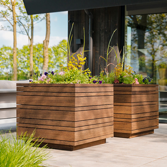 BANDU rechthoekige bamboe plantenbak 180x80x85 cm