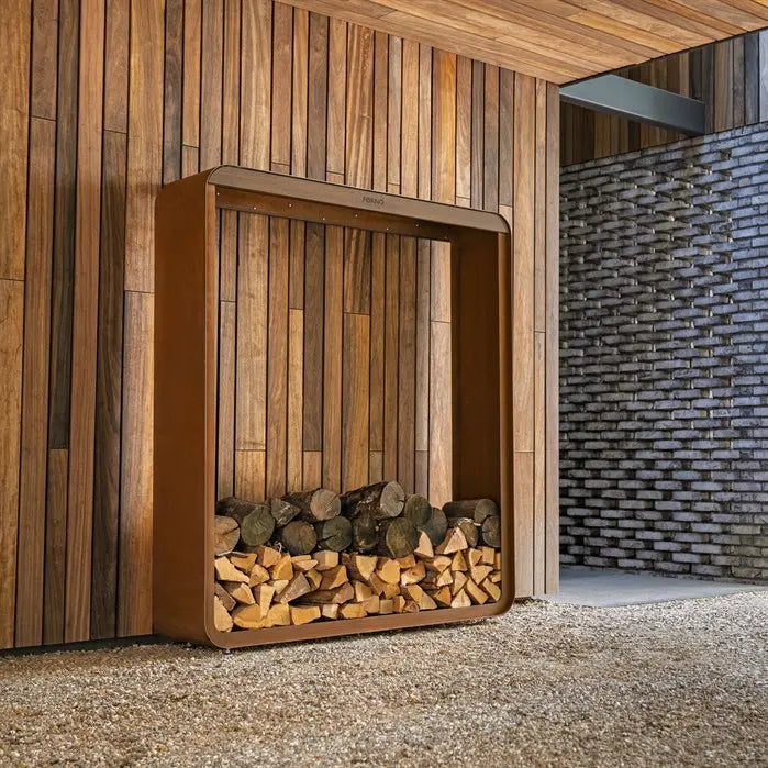 SERRA – Cortenstaal Houtopslag | 100 × 40 × 180 cm