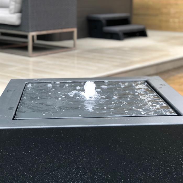 Aluminium watertafel 600 x 100 x 40 cm, incl. LED & pomp