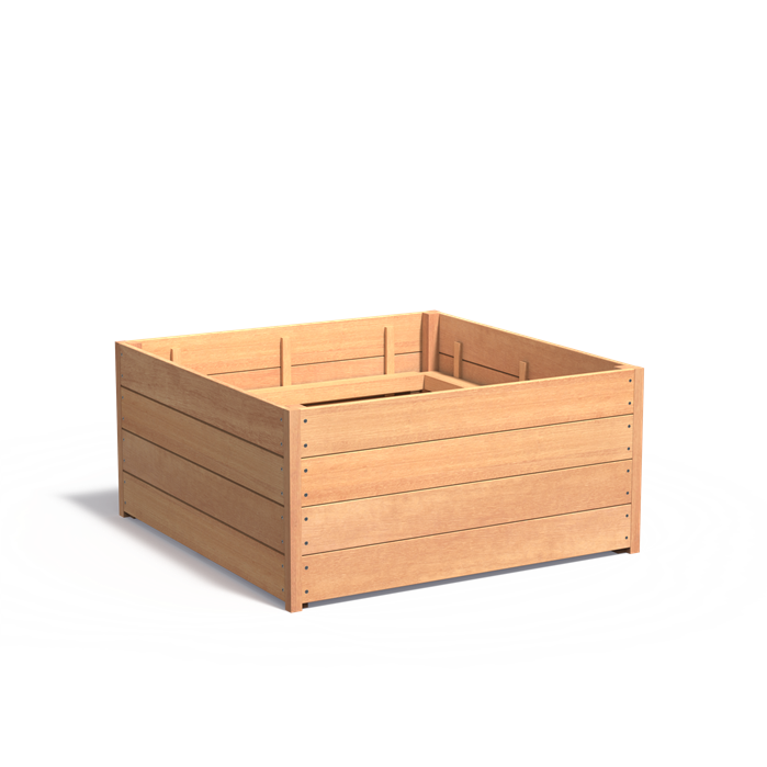 CARREZ vierkante hardhout plantenbak 120x120x57.4 cm