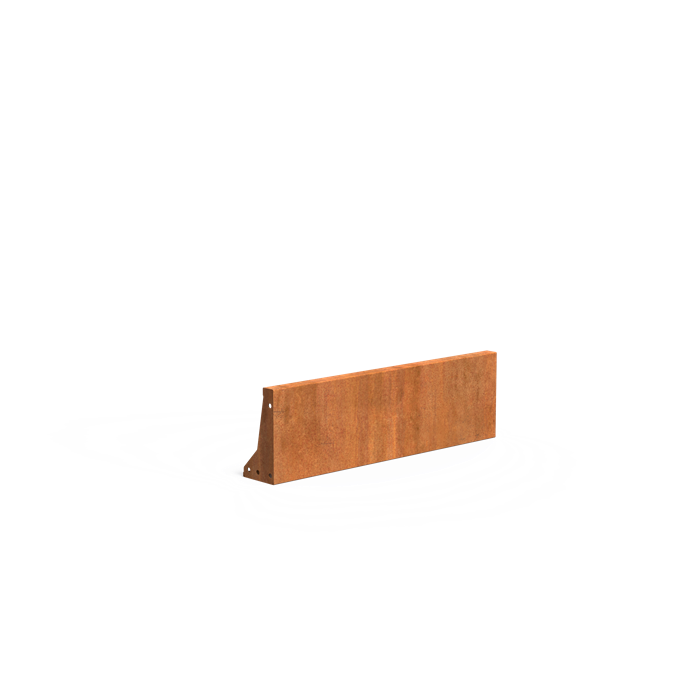 Cortenstaal keerwand - 100 x 15 x 30 cm recht