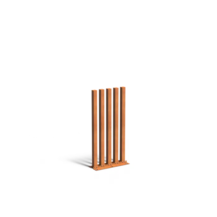 Cortenstaal tuinpalen - set 5 - 200 cm