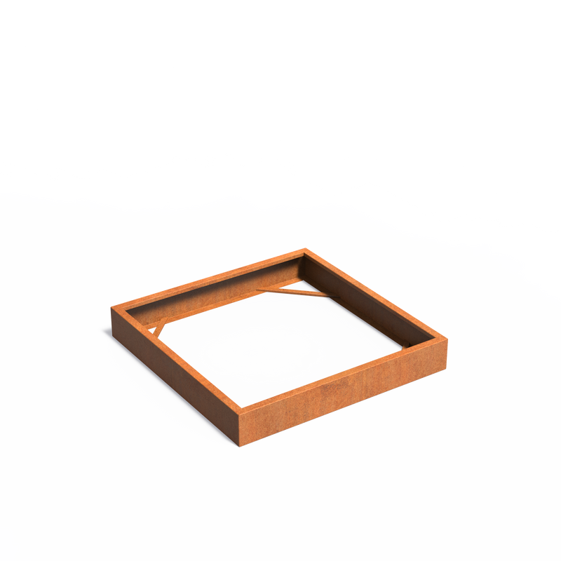 CARREZ zonder bodem 140 x 140 x 20 cm - Cortenstaal plantenbak