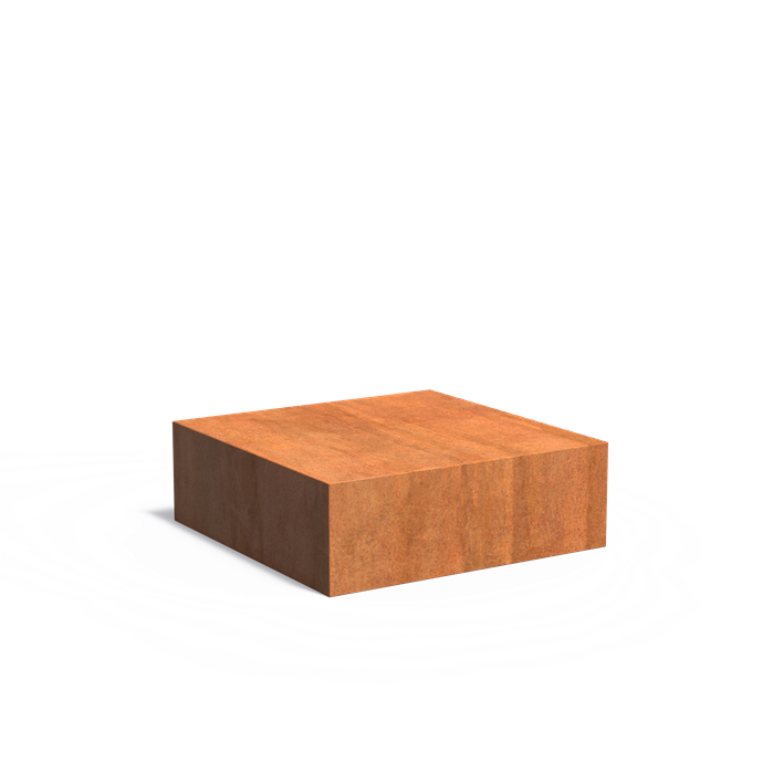 Sockel aus Cortenstahl | 120 x 120 x 40 cm