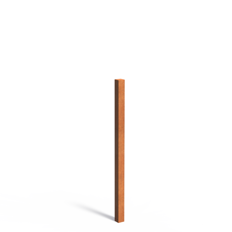 Tuinpaal 100 x 100 x 2000 mm (per stuk) - Cortenstaal