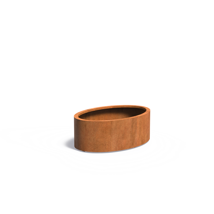 ELLIPSE ovale cortenstaal plantenbak 120x80x40