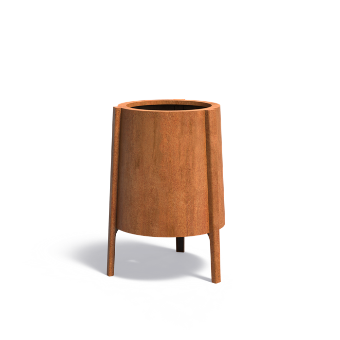 BOTAN ronde cortenstaal plantenbak 60x100 cm met poten
