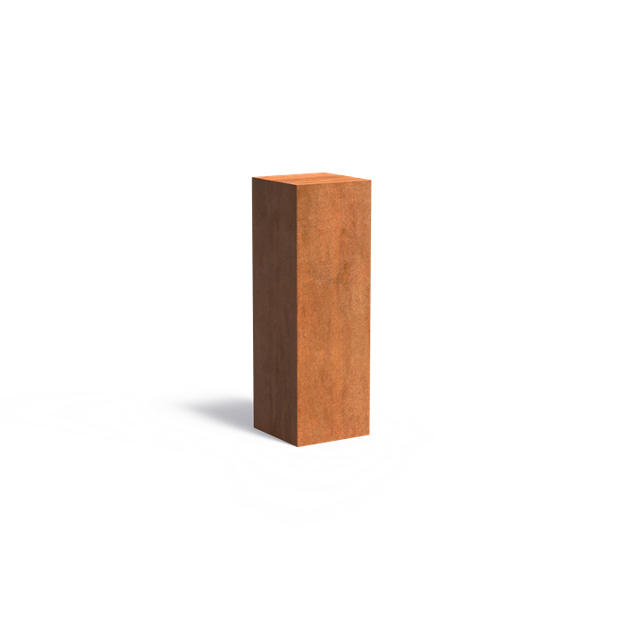 Sockel aus Cortenstahl | 40 x 40 x 120 cm