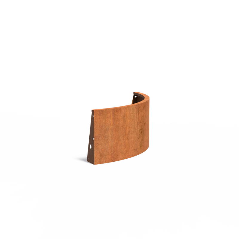 Stützwand aus Cortenstahl – Außenbogen | 100 x 100 x 50 cm