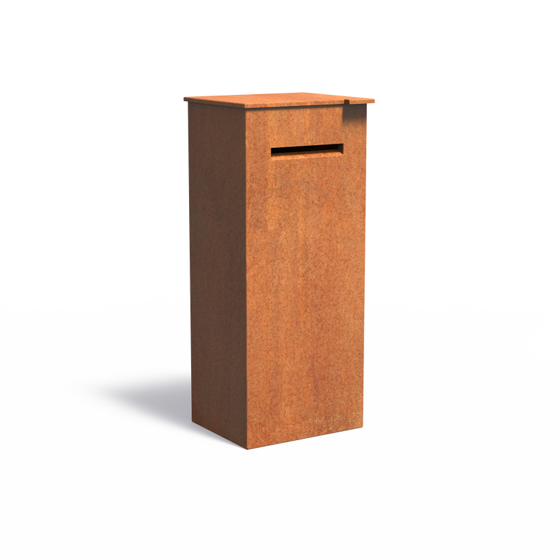 Cortenstahl Paketbriefkasten CASE | 50 x 40 x 120 cm