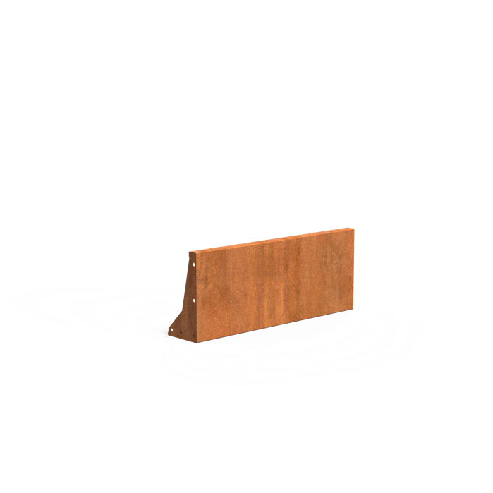 Cortenstaal keerwand - 100 x 20 x 40 cm recht