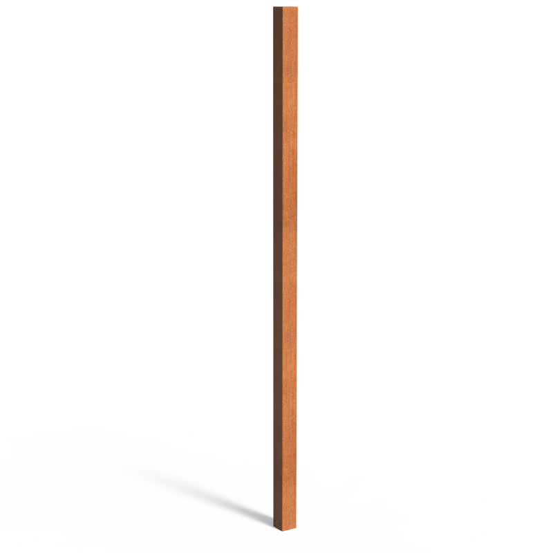 Tuinpaal 100 x 100 x 3000 mm (per stuk) - Cortenstaal