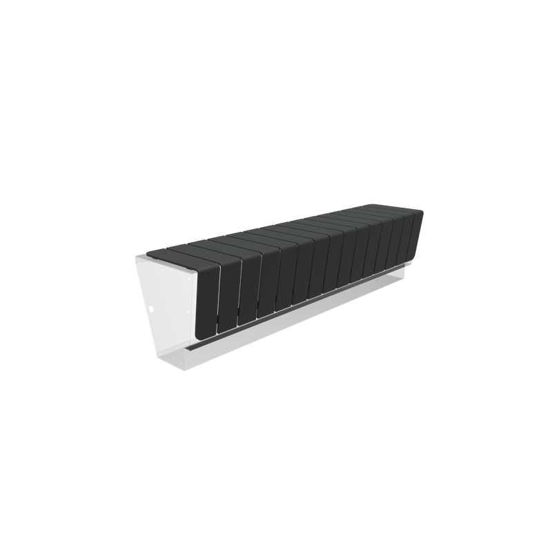 Aluminium zitting REVERT - recht | 1968 x 423 x 353 mm