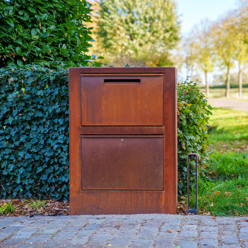 Cortenstaal pakketbrievenbus PACA 87 x 30 x 125 cm