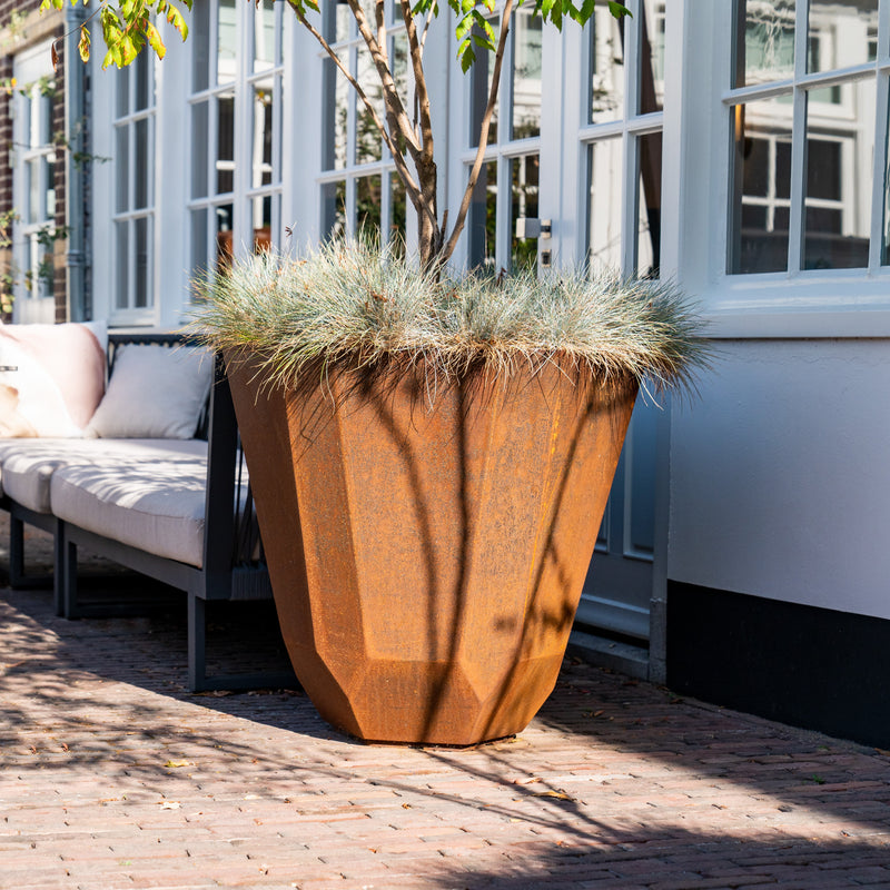 FACET ronde cortenstaal plantenbak 100x60