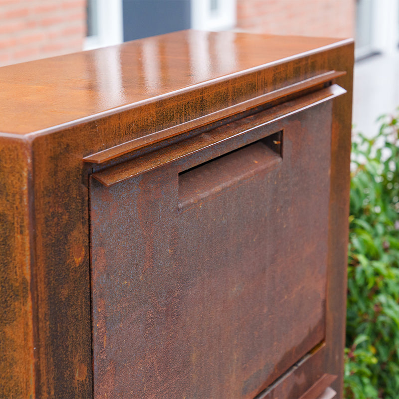 Cortenstaal pakketbrievenbus PACA 87 x 30 x 125 cm