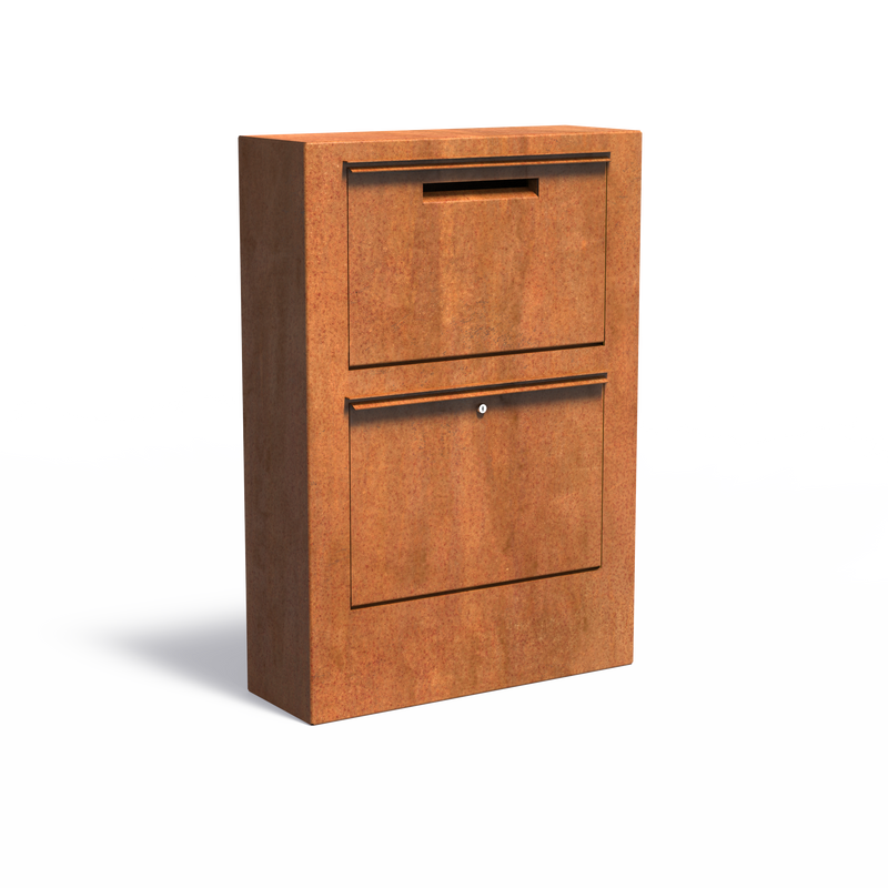 Cortenstaal pakketbrievenbus PACA 87 x 30 x 125 cm
