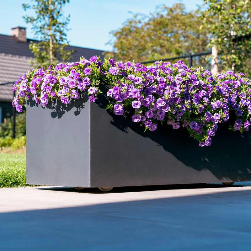 CARREZ polyester plantenbak 120x50x60 cm met wielen