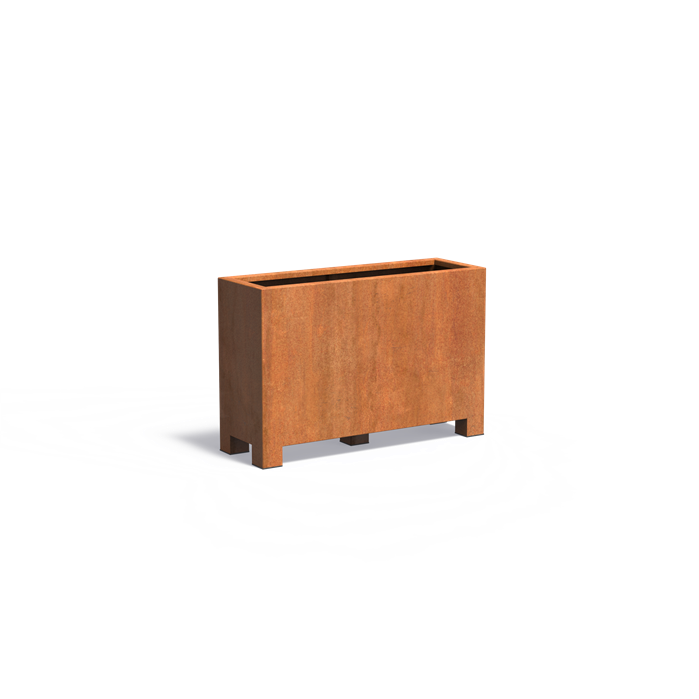 CARREZ rechthoekige cortenstaal plantenbak 120x40x80 met poten