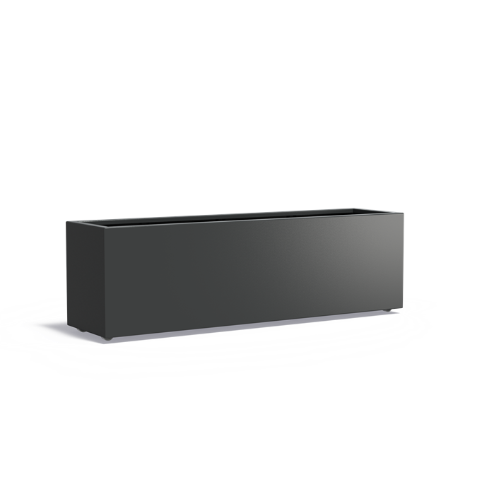 Aluminium Pflanzkübel CARREZ mit Rollen | 200 x 50 x 60 cm