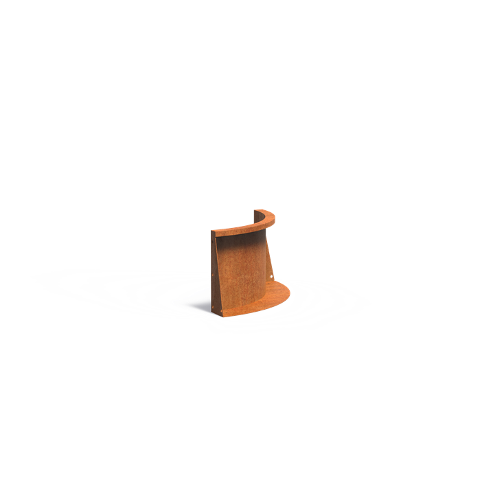 Stützwand aus Cortenstahl – Innenbogen | 50 × 50 × 40 cm