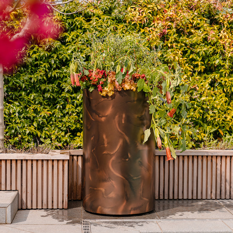 CIRCUM ronde aluminium plantenbak Ø 120 x 40 cm met wielen