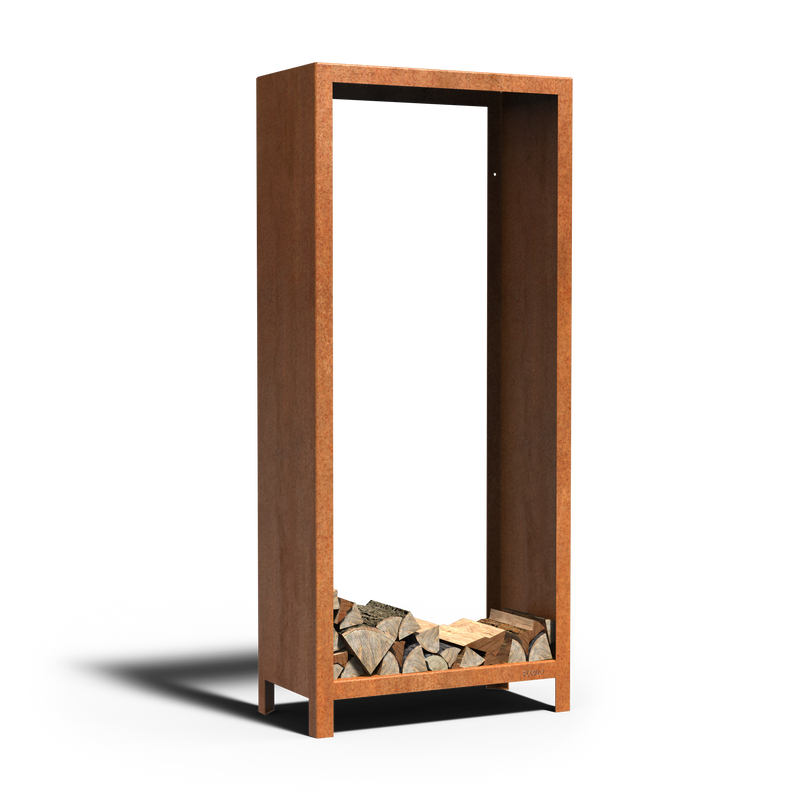 LOGG houtopslag LOGG 80 x 40 x 180 cm - cortenstaal