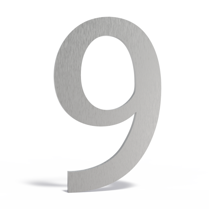 Huisnummer 9 | 71 x 5 x 120 mm | RVS