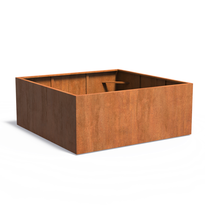 CARREZ 200 x 200 x 80 cm - Cortenstaal plantenbak met bodem
