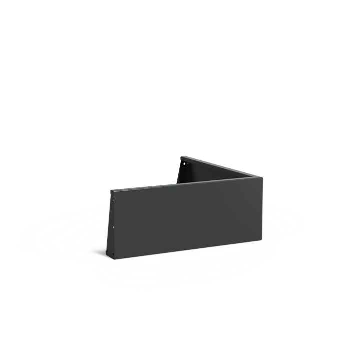 Aluminium keerwand smal - 100 x 100 x 40 cm buitenhoek