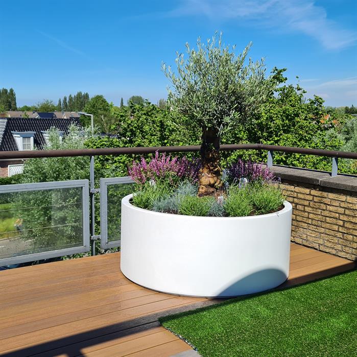 CIRCUM ronde aluminium plantenbak ø60x120 cm met bodem