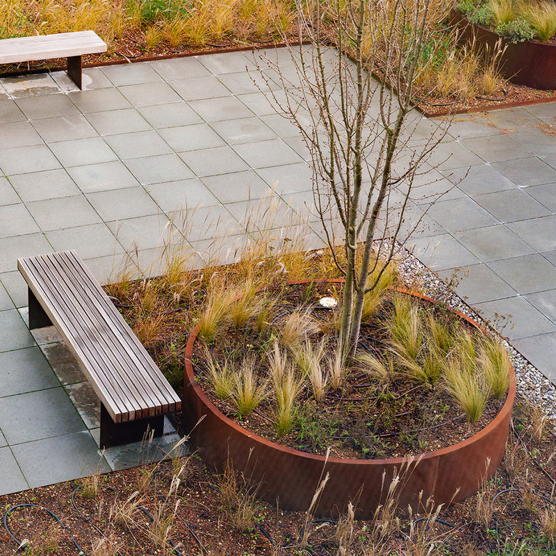 CIRCUM ronde cortenstaal plantenbak 80x80 open