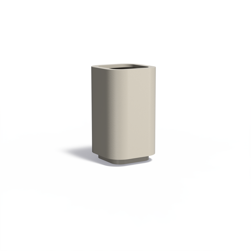 ROHIN vierkante aluminium plantenbak 70x70x120 afgeronde hoeken